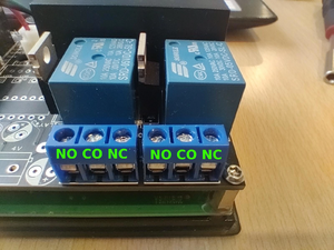 HydroLevelControl relays with connection screws.
